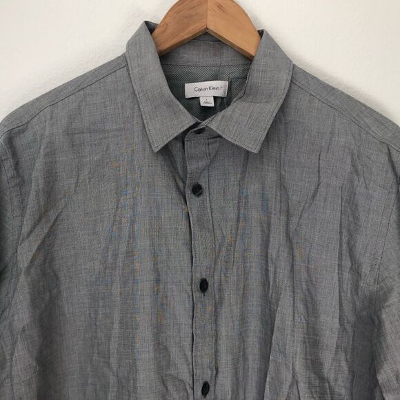 NWT CALVIN KLEIN Dress Shirt Gray Size Large - Picture 3 of 13